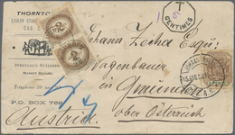 Br Transvaal: 1898. Advertising Envelope 'Thornton's Livery Stables' Addressed To Austria Bearing SG 20 - Transvaal (1870-1909)