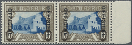 * Südafrika - Dienstmarken: 1940, Groot Constantia 10s. Blue And Sepia Horiz. Pair With 'OFFICIAL/OFFI - Servizio