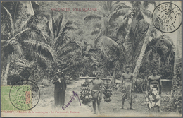 Br Tahiti: 1908. Picture Post Card Of 'Retour De Ia Montagne - Le Porteur De Bananes’ Addressed To Fran - Tahiti