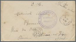 Br Tahiti: 1919. Stampless Military Mail Envelope (minimal Toned,stains) Cancelled By Papeete Tahiti Da - Tahiti