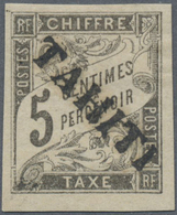 * Tahiti - Portomarken: 1893, General Colonies Due 20 C. Black Imperforated Overprinted „1893 / TAHITI - Tahiti