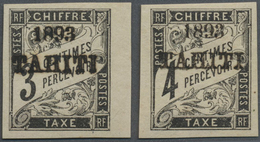 * Tahiti - Portomarken: 1893, General Colonies Due 3 C. Black Imperforated Overprinted „1893 / TAHITI” - Tahiti