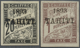 * Tahiti - Portomarken: 1893, 20 C. Postage Due Stamp In Black With Overprint "1893 TAHITI" And 1 Fr. - Tahiti