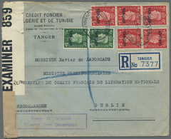 Br Tanger - Britische Post: 1944. Registered Envelope (minor Faults) Addressed To The 'Free French Nati - Morocco Agencies / Tangier (...-1958)