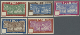 (*) Togo: 1924, Cocoa Plantation, Five Color Proofs, Without Declaration Of Value In The Cartridge And U - Togo (1960-...)