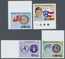 ** Tonga: 1992, Anniversary Issue Complete Set Of Four IMPERFORATE From Different Margins Incl. Rotary, - Tonga (...-1970)