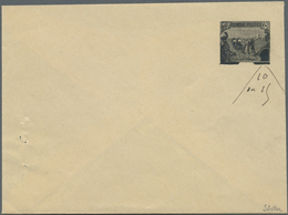 GA Tunesien: 1906. Essay For Envelope With Postage Die "Plowmen" Black, Handwritten Face Value "10 On 1 - Tunisia (1956-...)