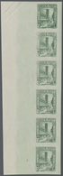 ** Tunesien: 1931, Definitives "Tunisian Views", 75c. Green, Imperforate Vertical Strip Of Six With Rig - Tunisie (1956-...)