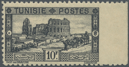 * Tunesien: 1931, 10fr. Amphitheatre, Right Marginal Copy Showing Variety "imperf. At Right", Mint O.g - Tunisia (1956-...)