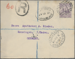 Br Turks- Und Caicos-Inseln: 1901, 6 D "Badge Of The Islands" Dull Mauve On Registered Letter With "T 1 - Turks & Caicos