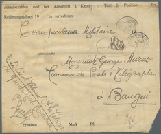 Br Ubangi-Schari-Tschad: 1916, "Correspondence Militaire", Provisional Wrapper (faults) Made Of German - Other & Unclassified