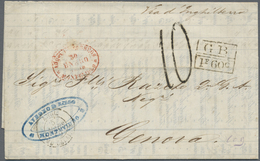 Br Uruguay: 1859/63, Two Entire Letters Both With Oval Date Canc. "MONTEVIDEO ... " In Red (1859) And B - Uruguay