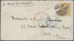 Br Vereinigte Staaten Von Amerika: 1868, Franklin 30c. Orange Single On Cover Tied By Cork Cancel With - Autres & Non Classés