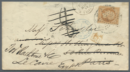 Br Vereinigte Staaten Von Amerika: 1869. Stampless Envelope (upper Backflap Missing) To Paris Cancelled - Sonstige & Ohne Zuordnung