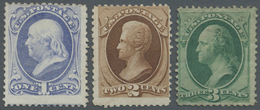 */(*) Vereinigte Staaten Von Amerika: 1870-71 Definitives 1c., 2c. And 3c. All Unused, 1c. Without Gum, 2c - Other & Unclassified