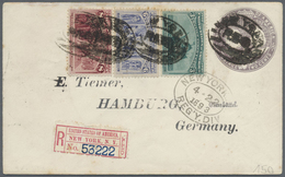 GA Vereinigte Staaten Von Amerika: 1893, 3C, 6C And 8C Additional Franking On Registered Postal Station - Altri & Non Classificati