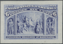 (*) Vereinigte Staaten Von Amerika: 1893, Columbus 6c. Violet Blue Imperforate PROOF On Thin White Wove - Andere & Zonder Classificatie
