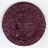 Napoléon Ier. 10 Cent à L'N Couronnée. 1809 A - - 10 Centimes