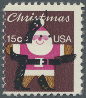 ** Vereinigte Staaten Von Amerika: 1979, 15c. Santa Claus Showing Variety "Green And Yellow Omitted", U - Other & Unclassified