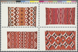 ** Vereinigte Staaten Von Amerika: 1986, Navajo Art, Se-tenant Left Marginal Block Of Four Showing Vari - Andere & Zonder Classificatie