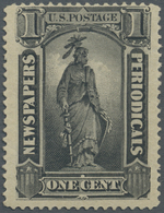 * Vereinigte Staaten Von Amerika - Zeitungsmarken: 1866, 1c. Black, Fresh Colour, Well Perforated Mint - Giornali & Periodici