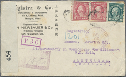 Br Vereinigte Staaten Von Amerika - Post In China: United States, 1918. Registered Envelope Addressed T - Chine (Shanghai)