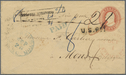 GA Vereinigte Staaten Von Amerika - Ganzsachen: 1853, Stationery Envelope Washington 3 C Red On Yellow- - Autres & Non Classés