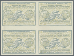 GA Vereinigte Staaten Von Amerika - Ganzsachen: Design "Madrid" 1920 International Reply Coupon As Bloc - Sonstige & Ohne Zuordnung