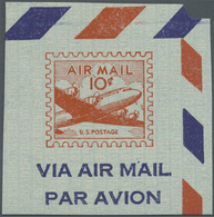 GA Vereinigte Staaten Von Amerika - Ganzsachen: 1951, Airletter 10c. Airplane With Printing In REDBROWN - Autres & Non Classés