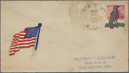 Br Vereinigte Staaten Von Amerika - Stempel: "CROW MAY 22 1934"cds + Fancy Cancel Showing A Crow On Env - Marcophilie