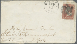 Br Vereinigte Staaten Von Amerika - Stempel: OSPREY, Fancy "Eagle" Mark On Cover With 3c. Rose, Faulty - Marcophilie