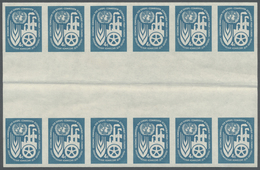 ** Vereinte Nationen - New York: 1959. Horizontal Block Of 6 Imperforate Vertical Gutter Pairs For The - Sonstige & Ohne Zuordnung