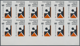 ** Vereinte Nationen - New York: 1981. Imperforate Block Of 12 For The 35c Value Of The Issue "Intl. Ye - Autres & Non Classés