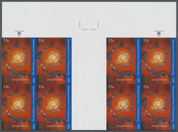 ** Vereinte Nationen - New York: 2000. Imperforate Horizontal Gutter Pair Of 2 Blocks Of 4 For The Issu - Autres & Non Classés