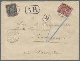 Br Zanzibar: 1897. Registered Advice Of Receipt Envelope Addressed To The 'French Post Office, Zanzibar - Zanzibar (...-1963)