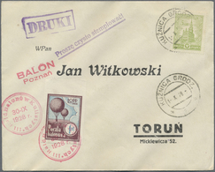 Br Ballonpost: 1928, 30.IX., Poland, Balloon "Poznan", Two Covers With Perforated And Imperforate Vigne - Mongolfiere