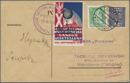 Br Ballonpost: 1929, 15.8.-17.8., Poland-Germany, Balloon "Warszawa", Card With Franking Poland/Germany - Airships