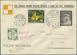 Br Ballonpost: 1936, 17.5., Poland, Balloon "Lwów", Cover With Balloon Vignette And 1936 Olympic Games - Luchtballons