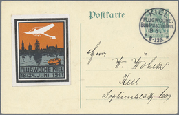 GA Flugpost Deutschland: 1911: KIEL FLUGWOCHE/BUNDESSCHIESSEN 18.6.: 5 Pfg Germania-GSK Mit Sonderstemp - Posta Aerea & Zeppelin