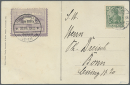 Br Flugpost Deutschland: 1912, Flugpost Bork-Brück, Violett, Gezähnt Auf Gewöhnlichem Papier, Auf Karte - Airmail & Zeppelin