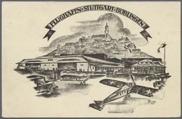 Br Flugpost Deutschland: 1925, Flugplatz STUTTGART-BÖBLINGEN, Drei Belege Zum Deutschen Fliegertag, Zwe - Airmail & Zeppelin