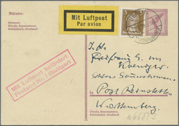 GA Flugpost Deutschland: 1928: Deutsche Pionierflugpost 27.7.1928 Luftpostkarte An Die Freifrau König V - Posta Aerea & Zeppelin