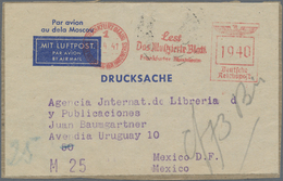 Brfst Flugpost Deutschland: 1941, 12.4., Freistempel 1940 (Rpf) Der Frankfurter Zeitung Auf Adressaufklebe - Posta Aerea & Zeppelin