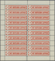 ** Flugpost Deutschland: Aufkleber  "MIT DEUTSCHER LUFTPOST" Im 20-er Originalbogen Postfrisch. In Der - Poste Aérienne & Zeppelin