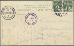 Br/ Flugpost Europa: 1914, ROSKILDE-KOPENHAGEN, Erstflug, Sonderkarte Mit Flugstempel "EBESÖRGEN MED DAN - Sonstige - Europa