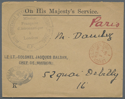 Br Flugpost Europa: 1918, Stampless Military Mail Envelope Stamped 'Le Lt-Colonel Jacques Balsan/Chef D - Europe (Other)