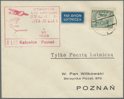 Br Flugpost Europa: Polen: 1929, First Flight Katowice - Poznan 1.VI., Airmail 10 Gr. Tied By Cds. "KAT - Autres - Europe