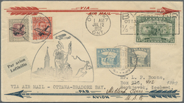 Br Flugpost Europa: 1932, Airmail Letter With Cachet "AIRMAIL OTTAWA-BRADORE BAY" Sent From "OTAWA JUL - Autres - Europe