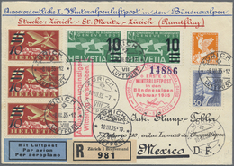 Br Flugpost Europa: Schweiz: 1935, 1. Winterluftpost In Den Bünderalpen, Strecke Zürich-St. Morizt-Züri - Andere-Europa