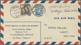 Br Flugpost Übersee: USA: 1931, Trans-Atlantic Flight Liberty To Copenhagen With Plane "Liberty", Pre-p - Altri & Non Classificati